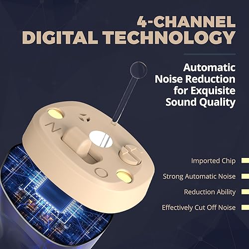 Miniatura 4 de Audífonos recargables para personas mayores, par de amplificadores de sonido personal digital (CIC) intrauditivos PSAP con calidad de sonido
