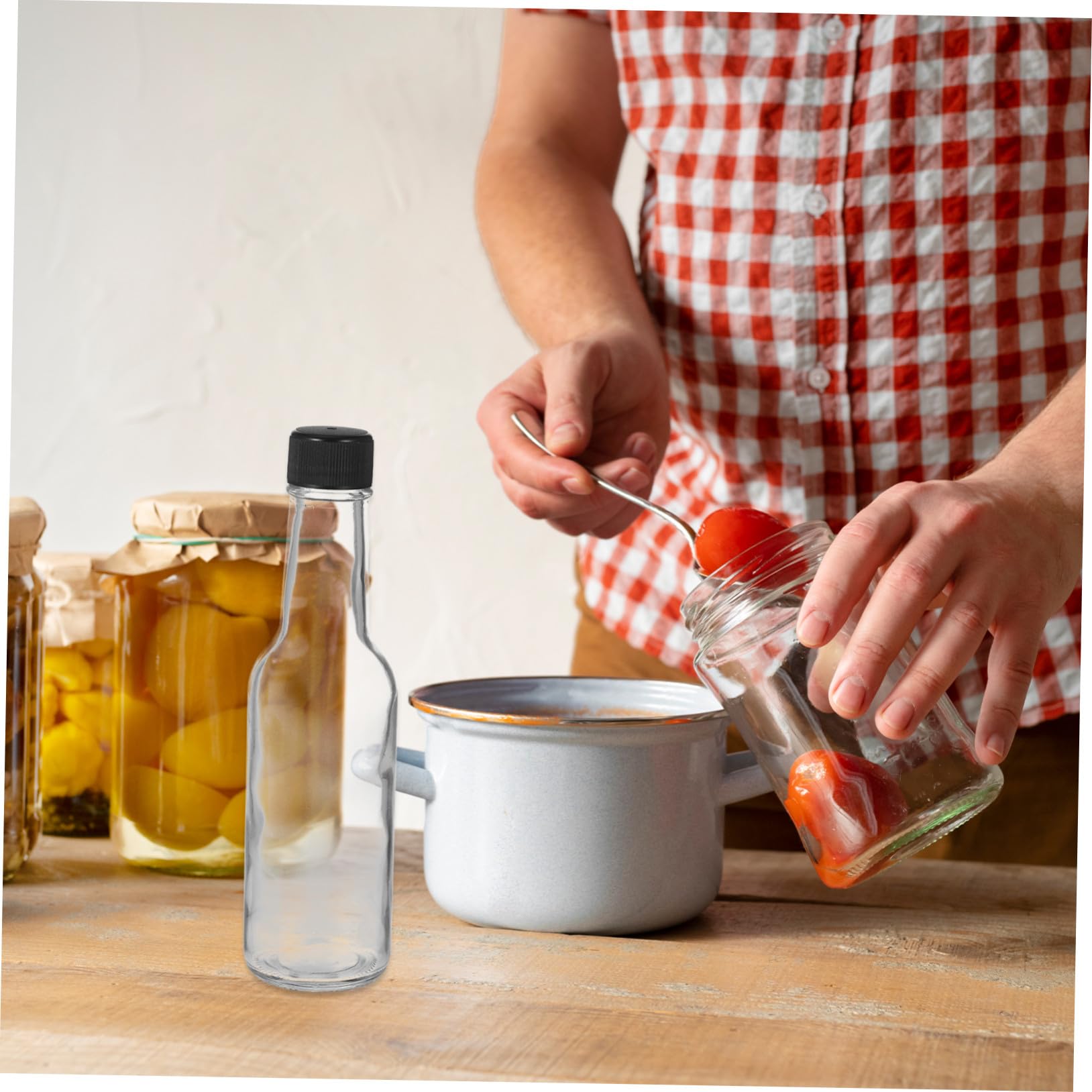 Bouteilles de Condiments en Verre 150ml Couvercle, Lot de 6