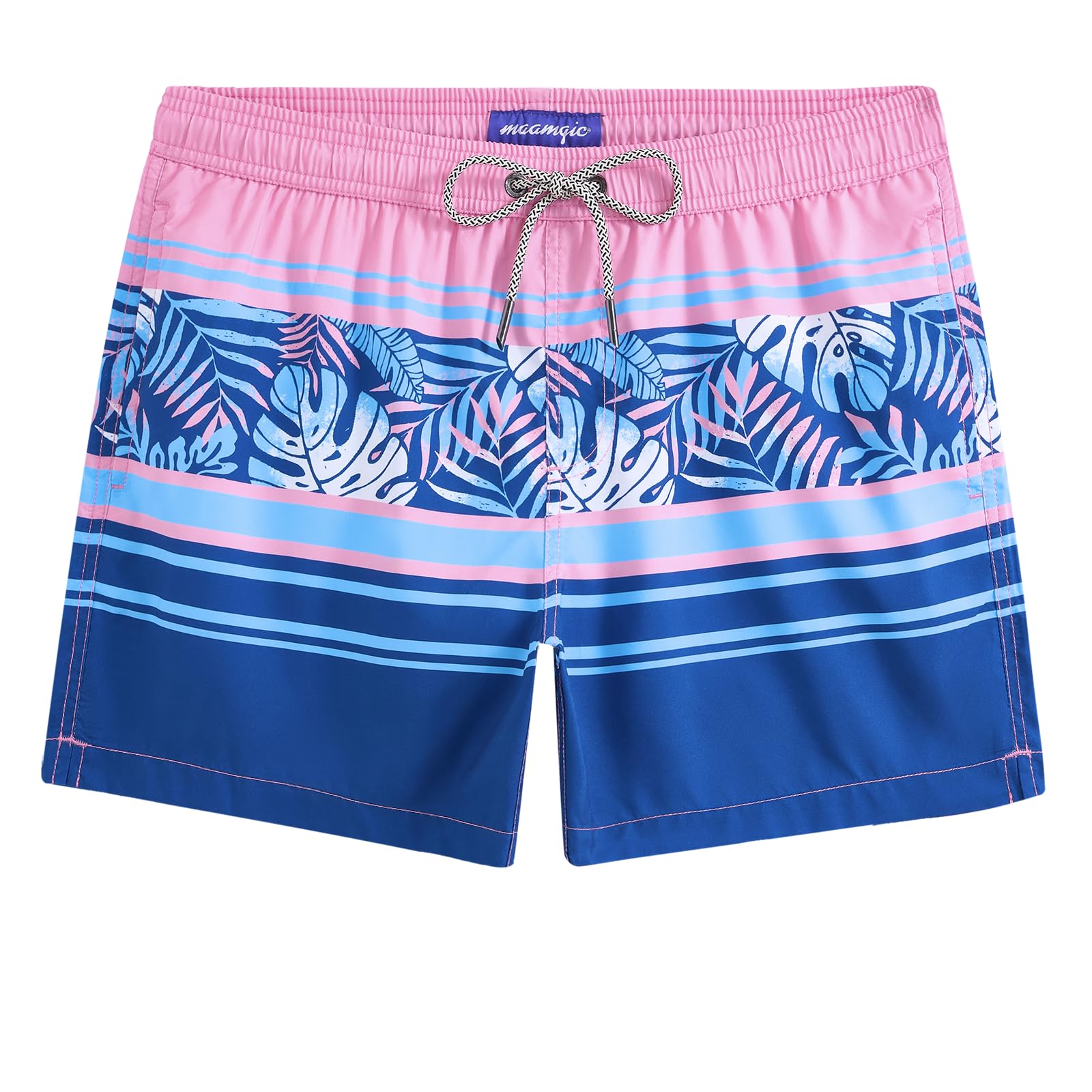 maamgic Mens Swim Trunks 5 Inch with Mesh Lining, Quick Dry Mens Bathing Suit, Swim Shorts for Swimming and Beach