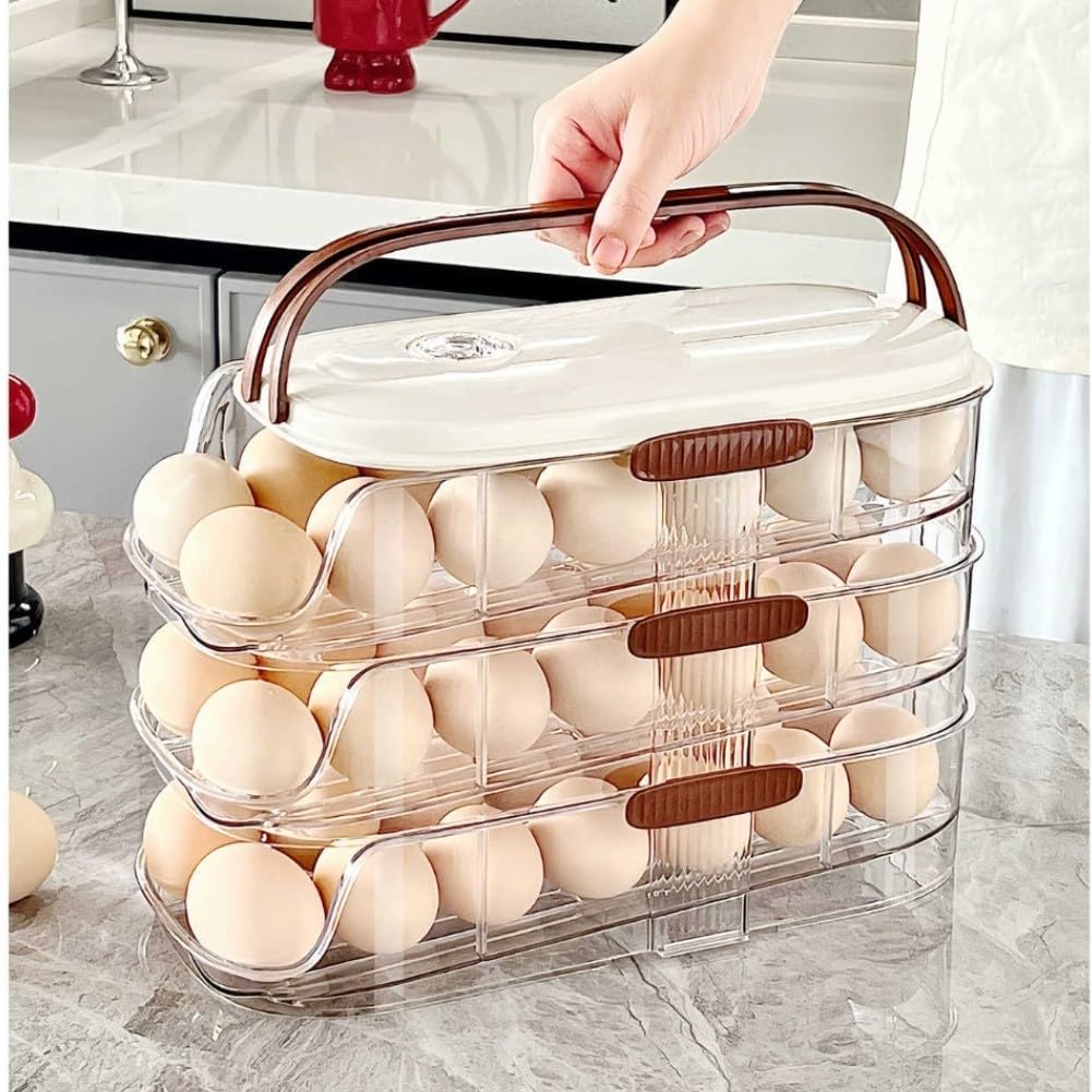 Soporte para huevos con temporizador de frescura para frigorífico apilable