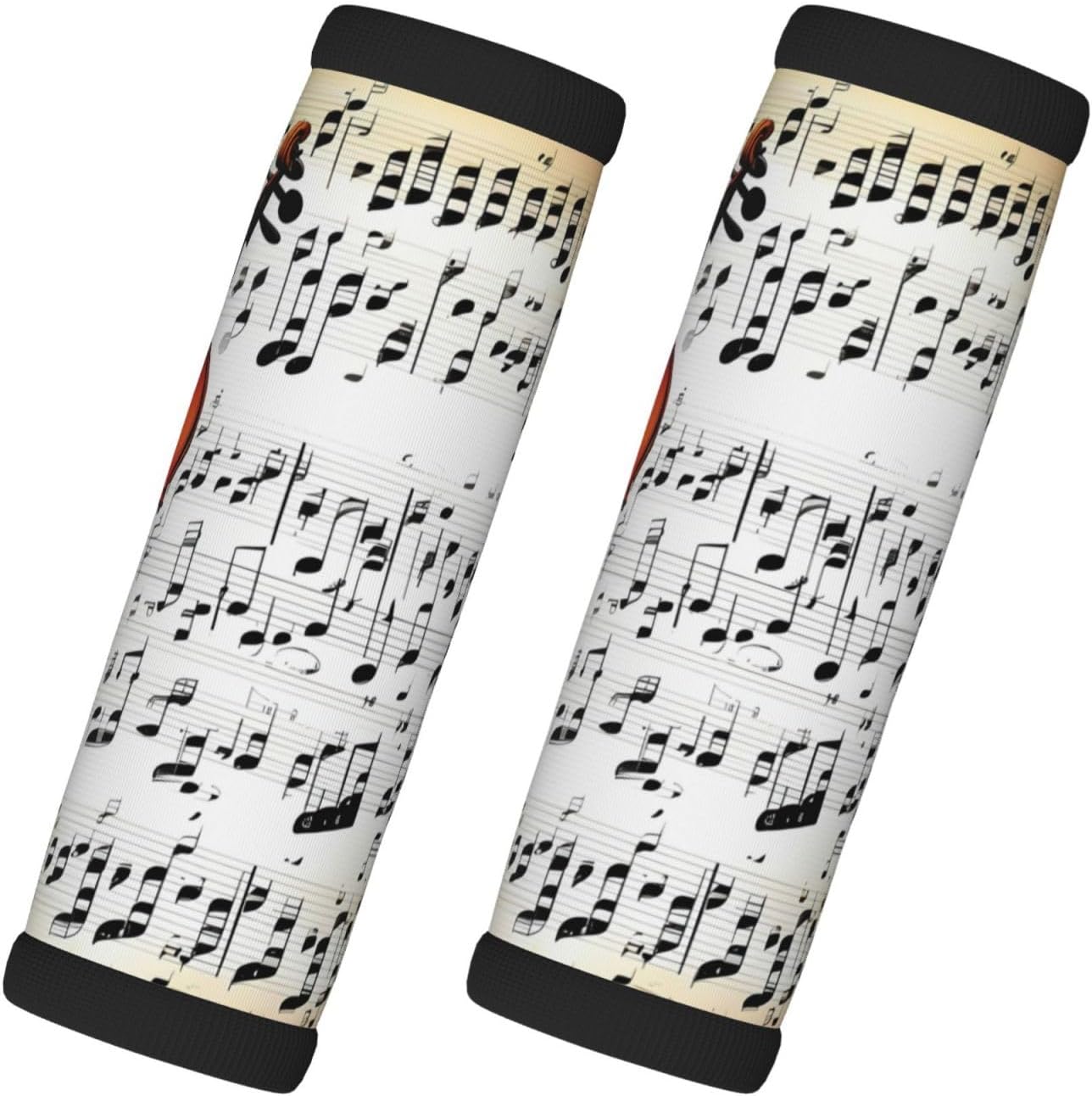 Violin Sheet Music Print Luggage Handle Wrap for Suitcase/Carry On/Backpacks-Neoprene Handle Wrap Cover 2pcs