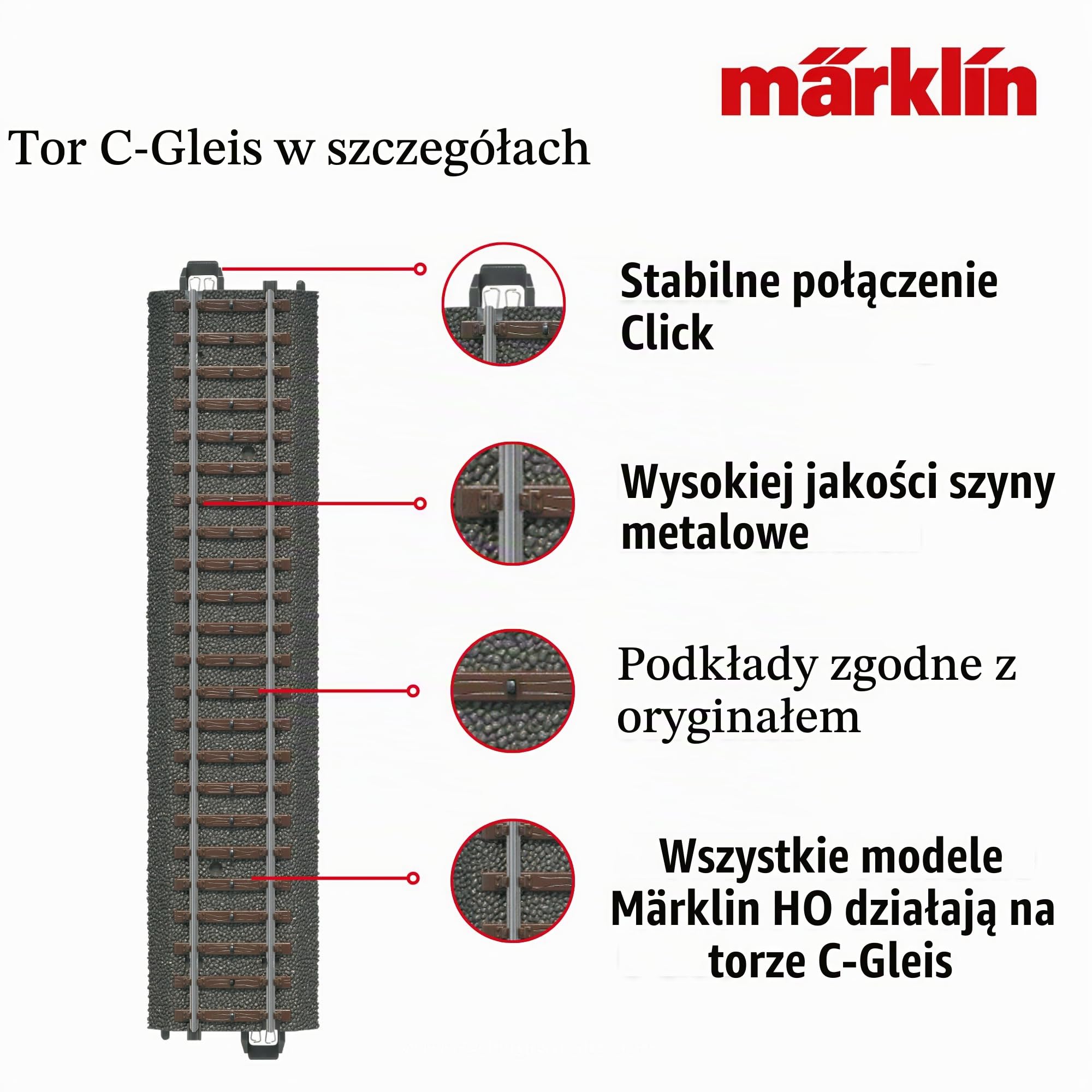 Märklin 24630 - narzuty trójdrożne 188,3 mm, zawartość 1 sztuka