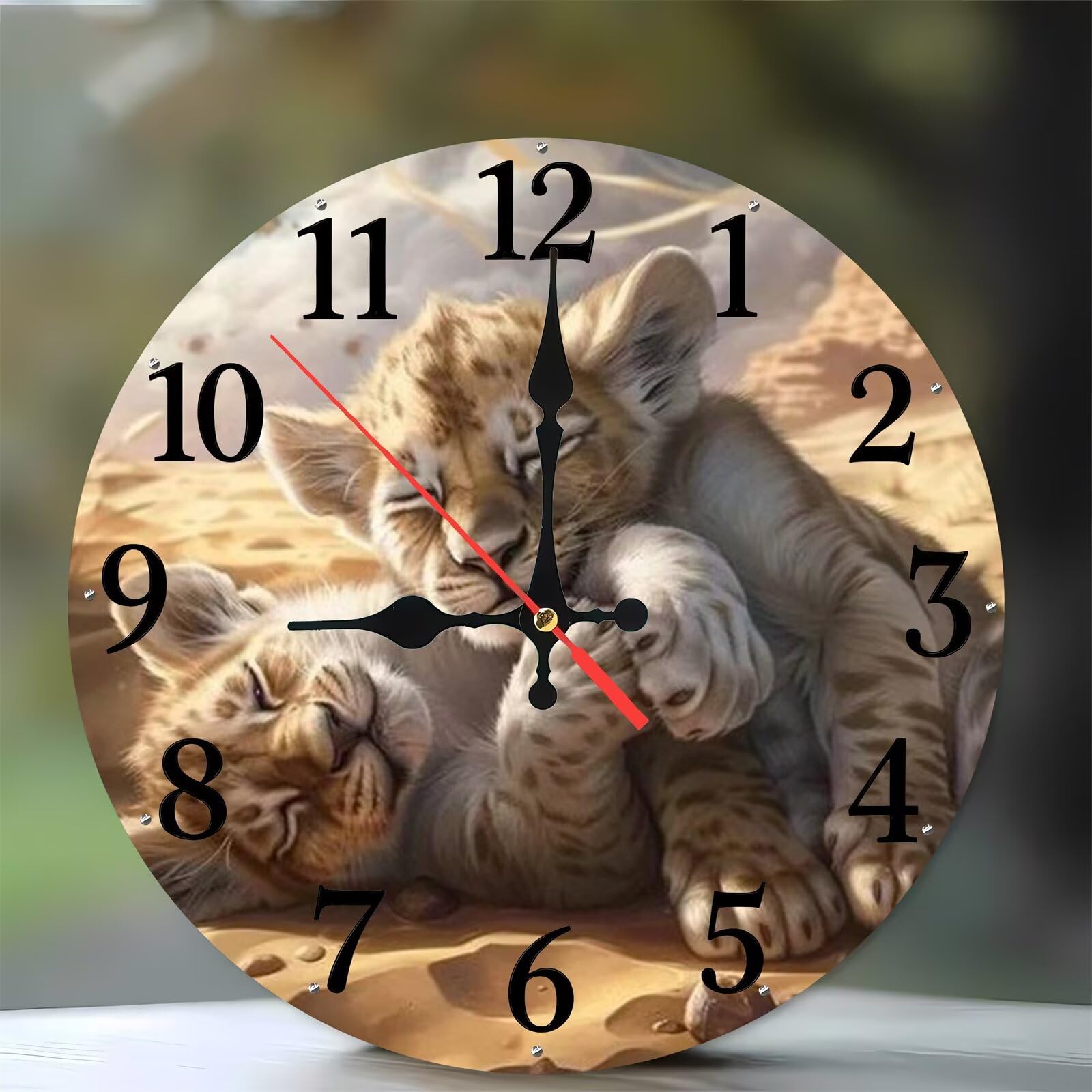 Horloge murale design animaux du désert pour décorer la chambre enfant