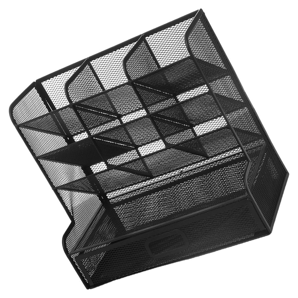 VILLCASE Schreibtisch Organizer Robuster Schwarzer Metallaufbewahrungshalter Metallener Stiftehalter Platzsparend mit 9 Fächern Vielseitig für Büro und Klassenzimmer