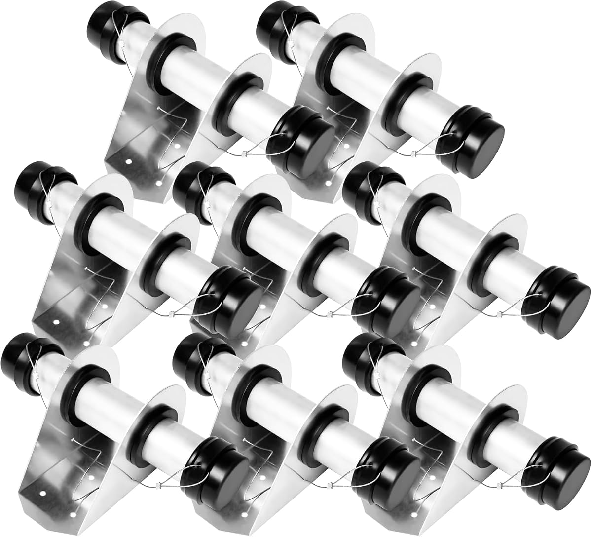 Soporte para documentos de remolque, caja de tarjeta de registro impermeable con tapas para camiones, remolques, carrocería, vehículo, tractor, seguro, aluminio, estilo tubo de 1-5/8" x 9-7/16" (paquete de 8)