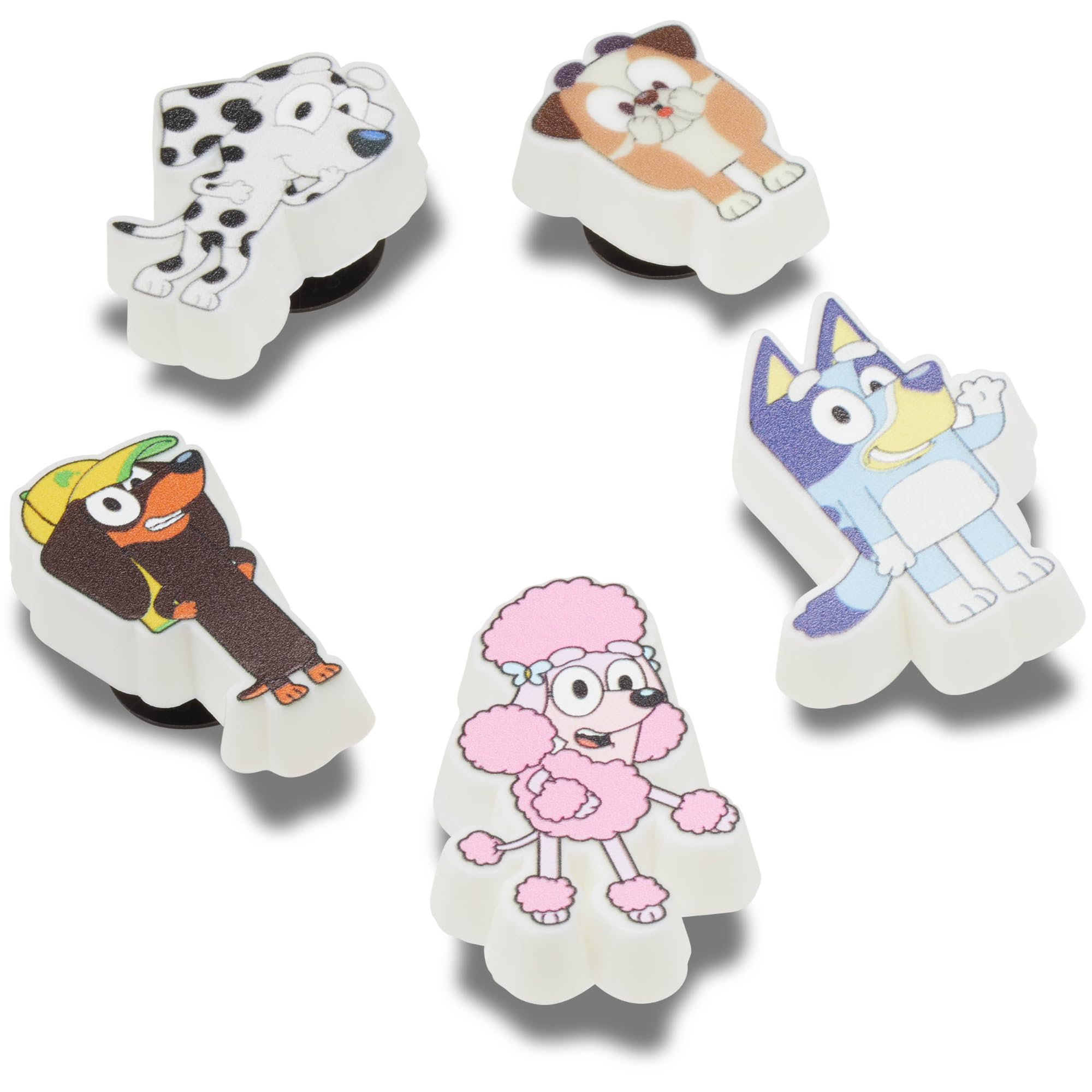 Crocs Unisex Bluey 5-pak zawieszek do butów, wielokolorowe, jeden rozmiar, wielobarwny, Rozmiar Uniwersalny