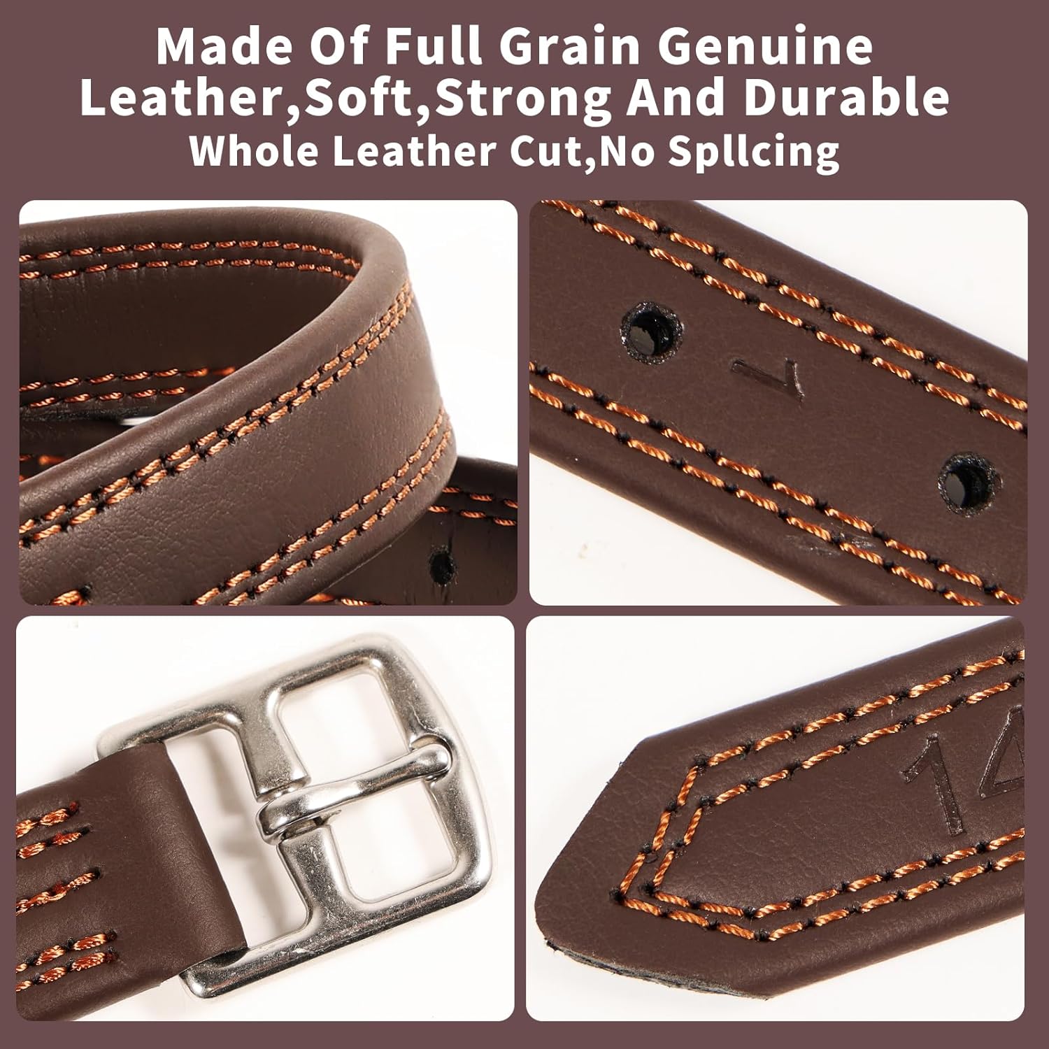 Stirrup Leathers for English Saddles, 2 Pack Equestrian Riding Stirrup Straps with Stainless Steel Buckle & Sturdy Nylon Core, Horse Riding Gear for Daily Riding/Schooling/Showing (Brown, 54)