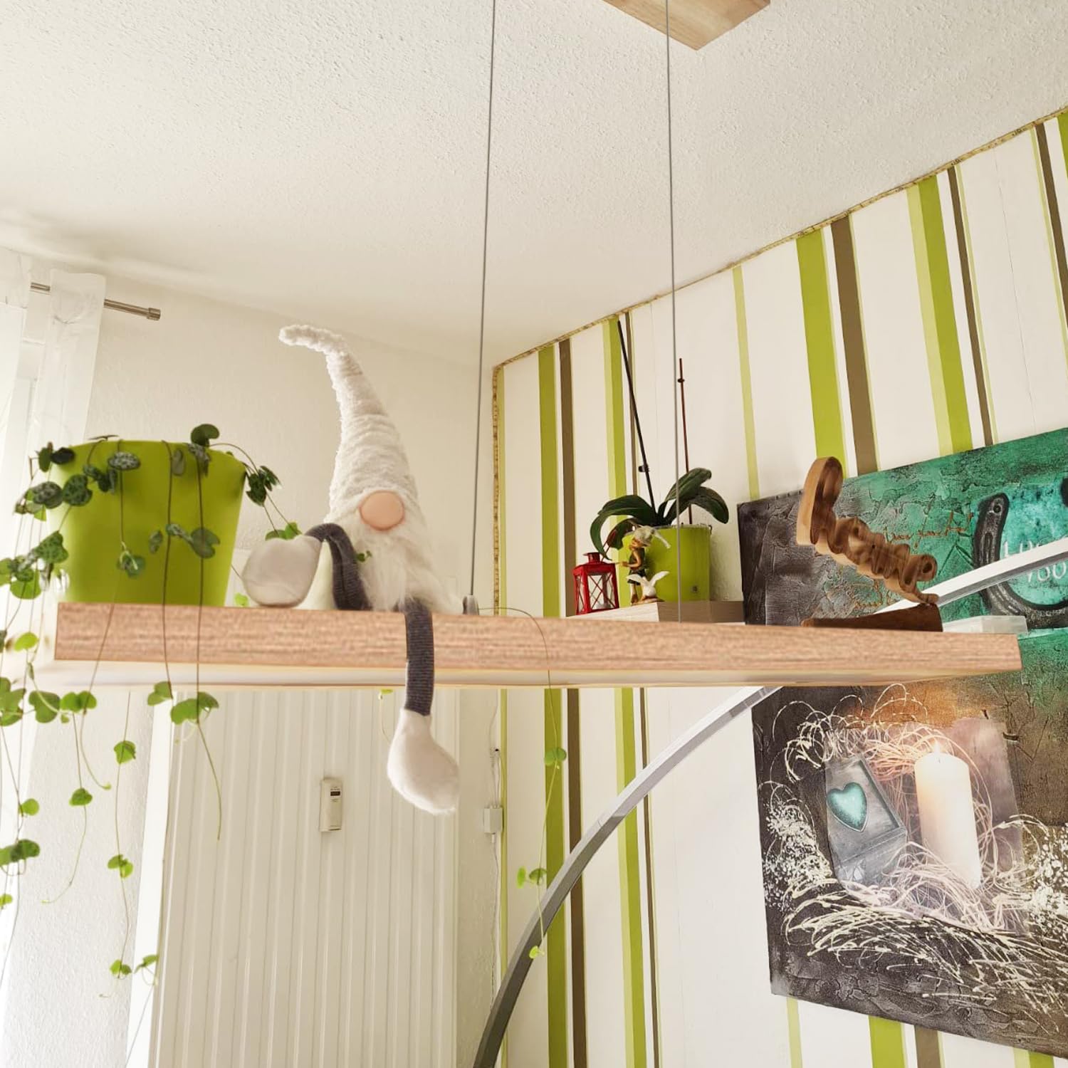 LED Pendelleuchte Esstisch Hängelleuchte Holz Rustikal Dimmbar 48W Mit Den Fernbedienung Pendellampe Höhenverstellbar Moderner Hängellampe Harzleuchter Für Küche Kronleuchter Wohnzimmer Büro Cafe