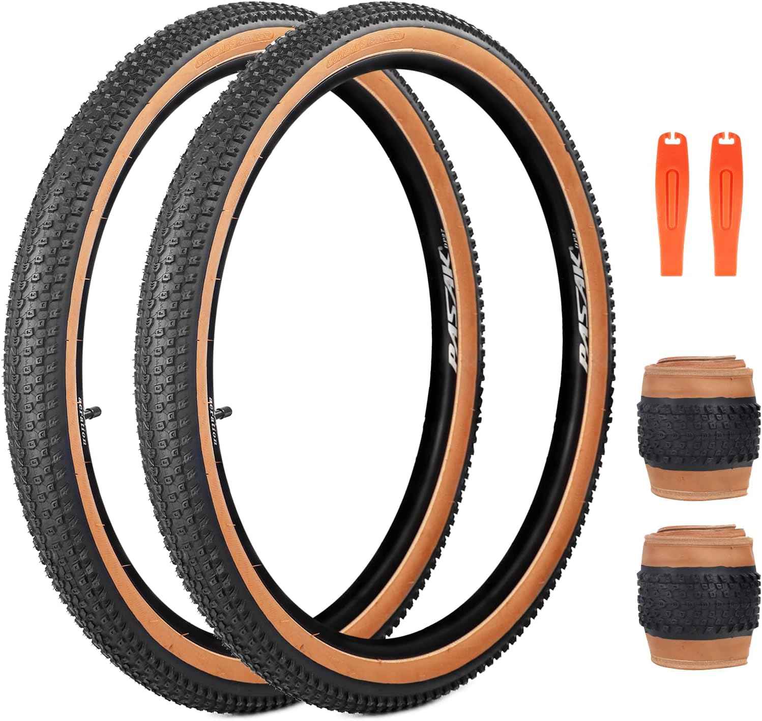 20/24/26/27.5/29x2.125 Mountain Bike Foldable Tires Heavy Duty Anti Slip Tread Compatible with 20/24/26/27.5/29 x 2.0/2.125/2.15/2.10 Compatible for Street & Off-Road Riding