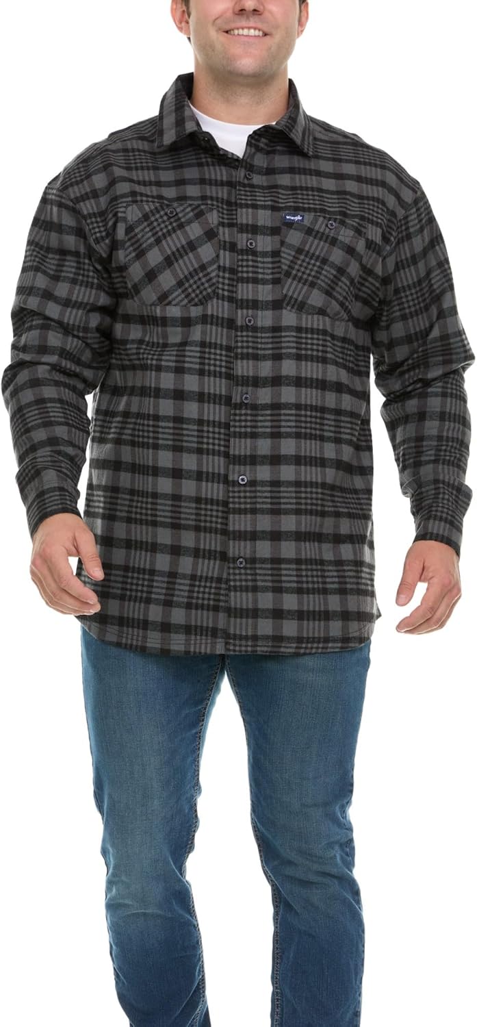 Wrangler Men's Big and Tall Plaid Button Down Shirt - Image 2