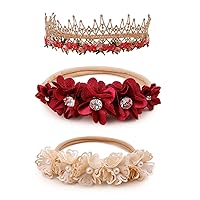 Vista 7 de Diadema floral de nailon para bebé, 3 piezas, accesorios para el cabello, regalo para niñas (31#)