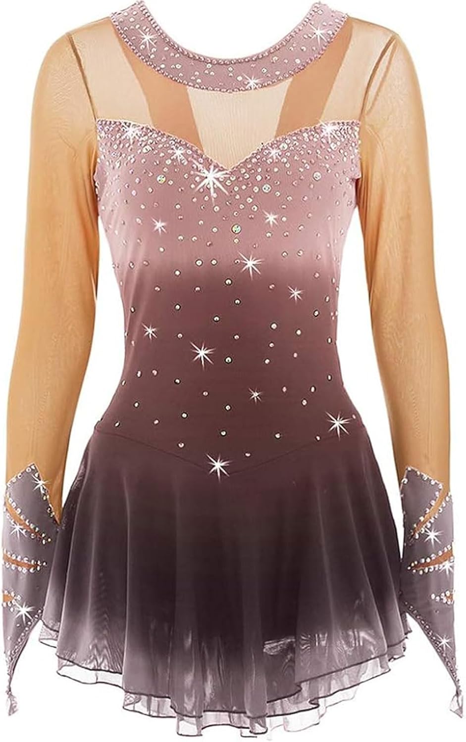 Crystal Figure Skating Dress for Girl Ice Skating Competition Clothing Handmade Gymnastics Leotards Roller Skirt