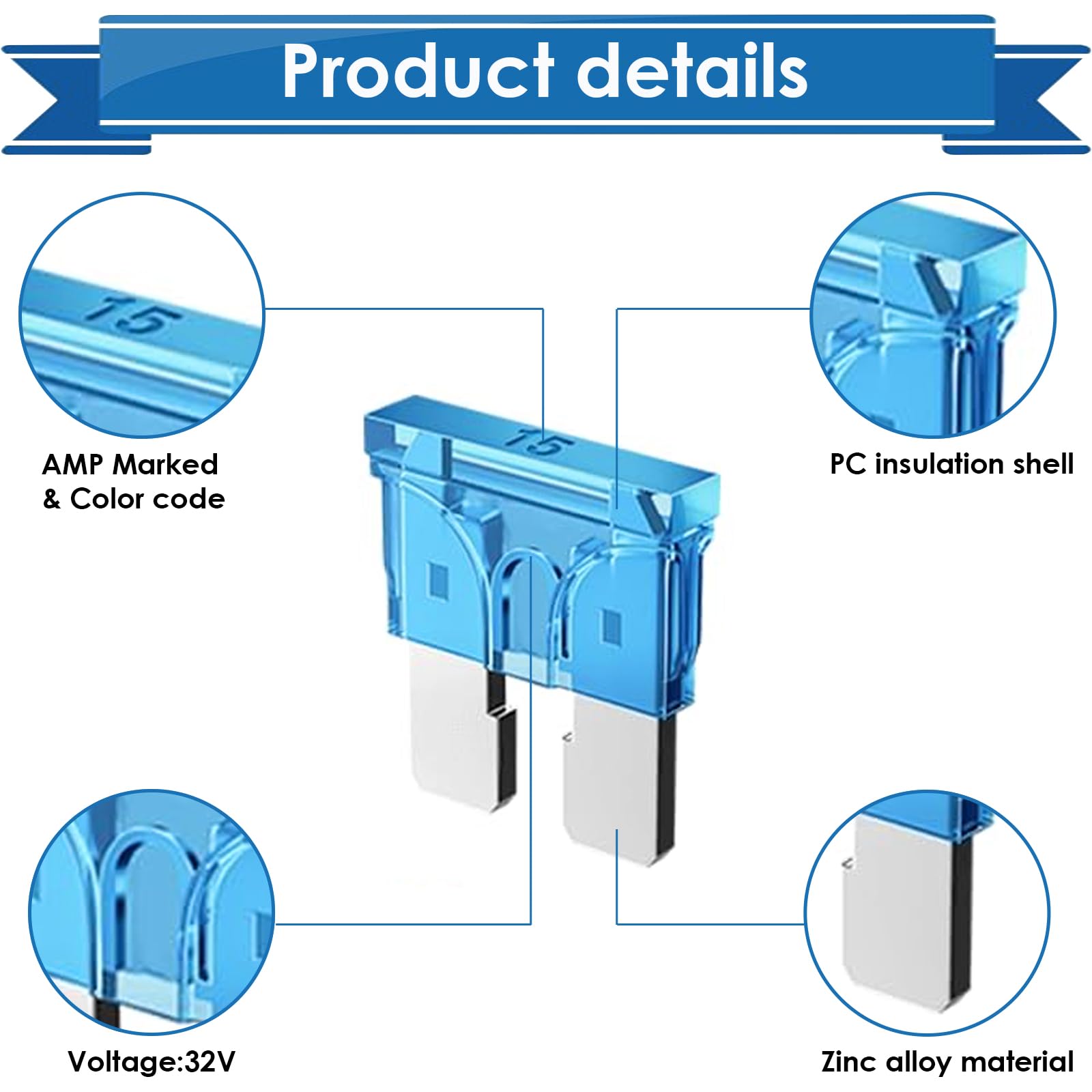 Kit surtido de fusibles de coche de 304 piezas con extractor de fusibles y probador de circuito, kit de fusibles estándar y mini y de perfil bajo (3A, 5A, 7.5A, 10A, 15A, 20A, 25A, 30A, 35A