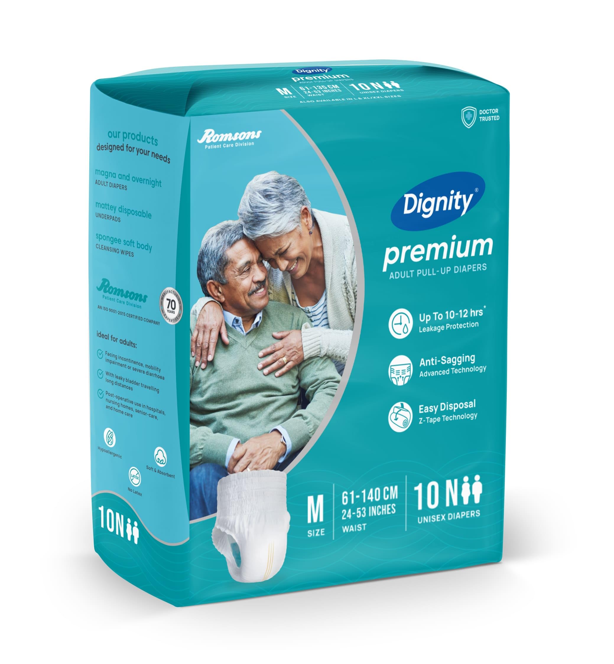 DIGNITY Premium Pant Style Adult Diapers - M (40 Pieces) With Wetness Indicator and Leakage Protection Upto 10-12 Hrs. - Image 4 thumbnail