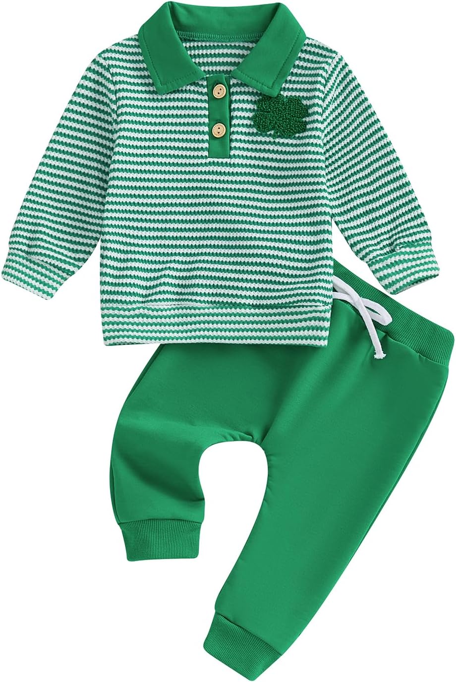 VISGOGO Baby Boy Clothes Toddler Fall Winter Outfit Sweater Toddler Boy Striped Clothes 6 12 18 Months 2 3T 4T Pant Set