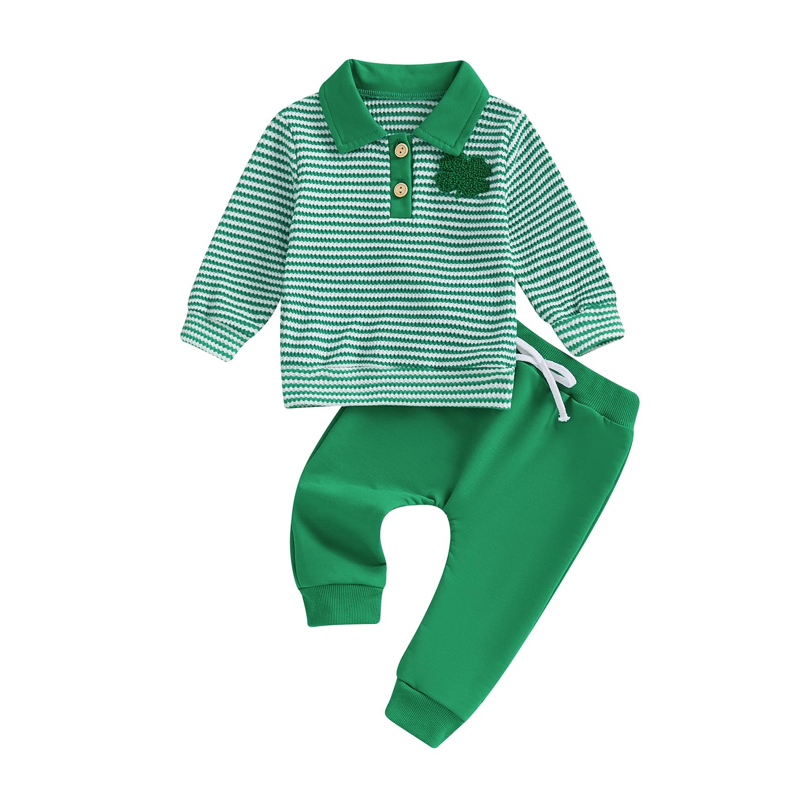 VISGOGO Baby Boy Clothes Toddler Fall Winter Outfit Sweater Toddler Boy Striped Clothes 6 12 18 Months 2