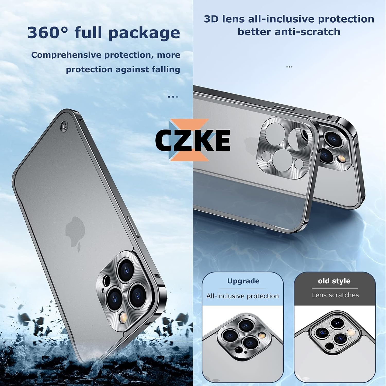 CZKE Luxury Metal Frame Lens Protection Matte Shockproof Phone Case for iPhone 13Pro Case Bumper Cover Accessories (Color : Green, Size : for iPhone 11pro MAX)