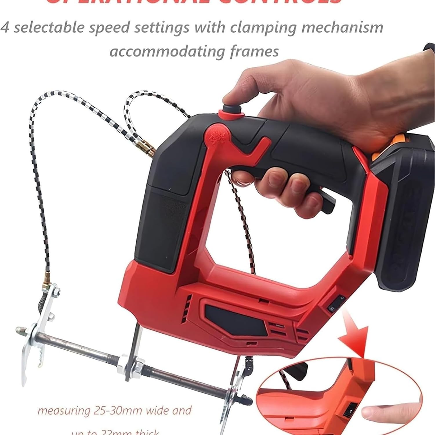 4-Speed Electric Bee Frame Shaker, Cordless, Rechargeable Beekeeping Tool, with Anti-Slip Handle, for Shaking Bees Portable, Beehive Management Tool(Red)