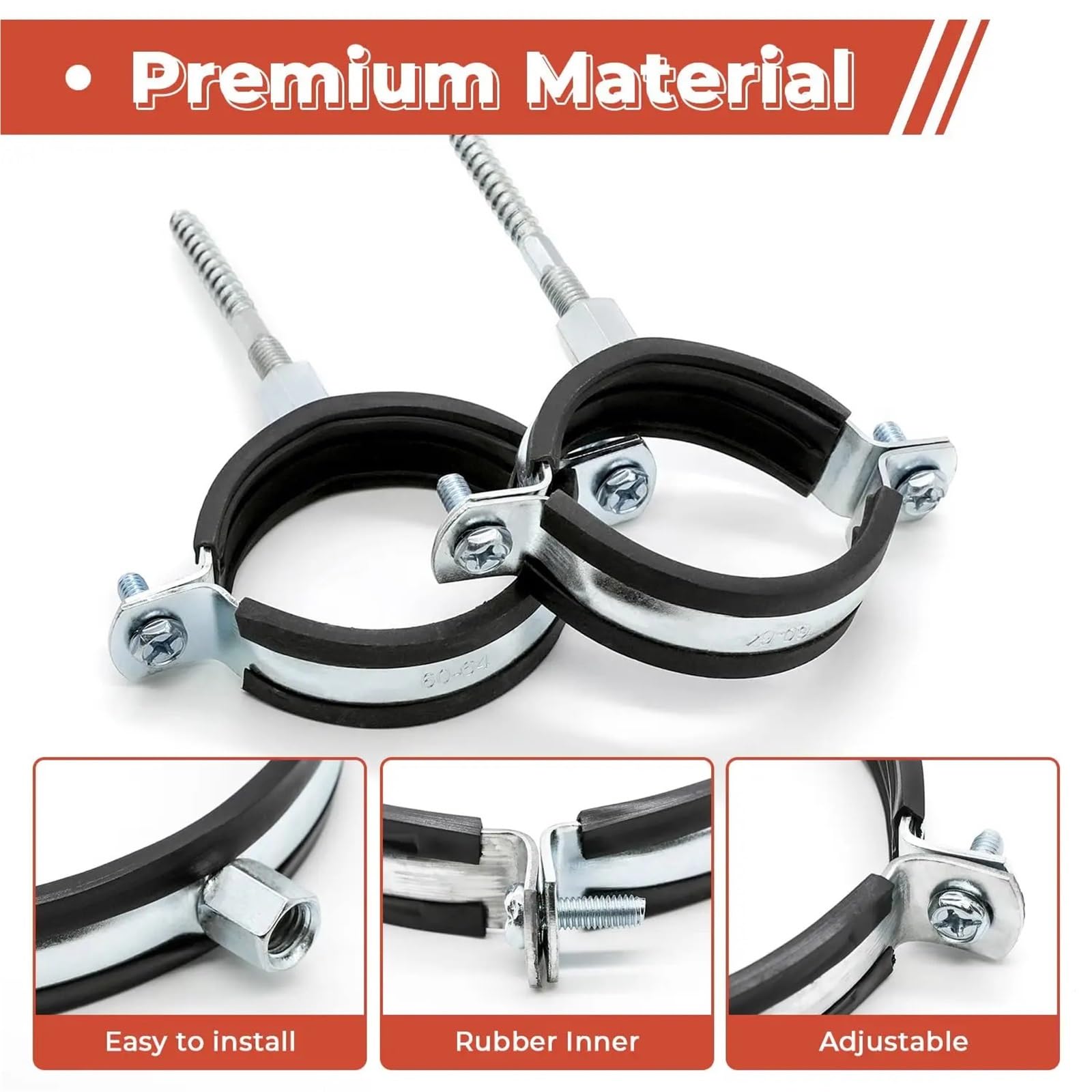 Juego de abrazaderas soporte tubo metal | Abrazaderas de 6 piezas de 15-166 mm for asegurar tuberías en bricolaje(6pcs 159-166mm)