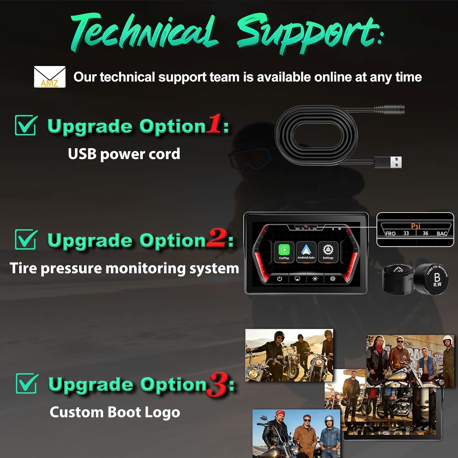 2026 YZW GPS Carplay 5 inch for Motorcycle with Wireless CarPlay & Android Auto, IP69K Waterproof Touch Screen, GPS Navigation, Supports Bluetooth, Siri/Google Voice Control, Custom Boot Logo, Bracket 6 71Stv8Y00LL. AC SL1500