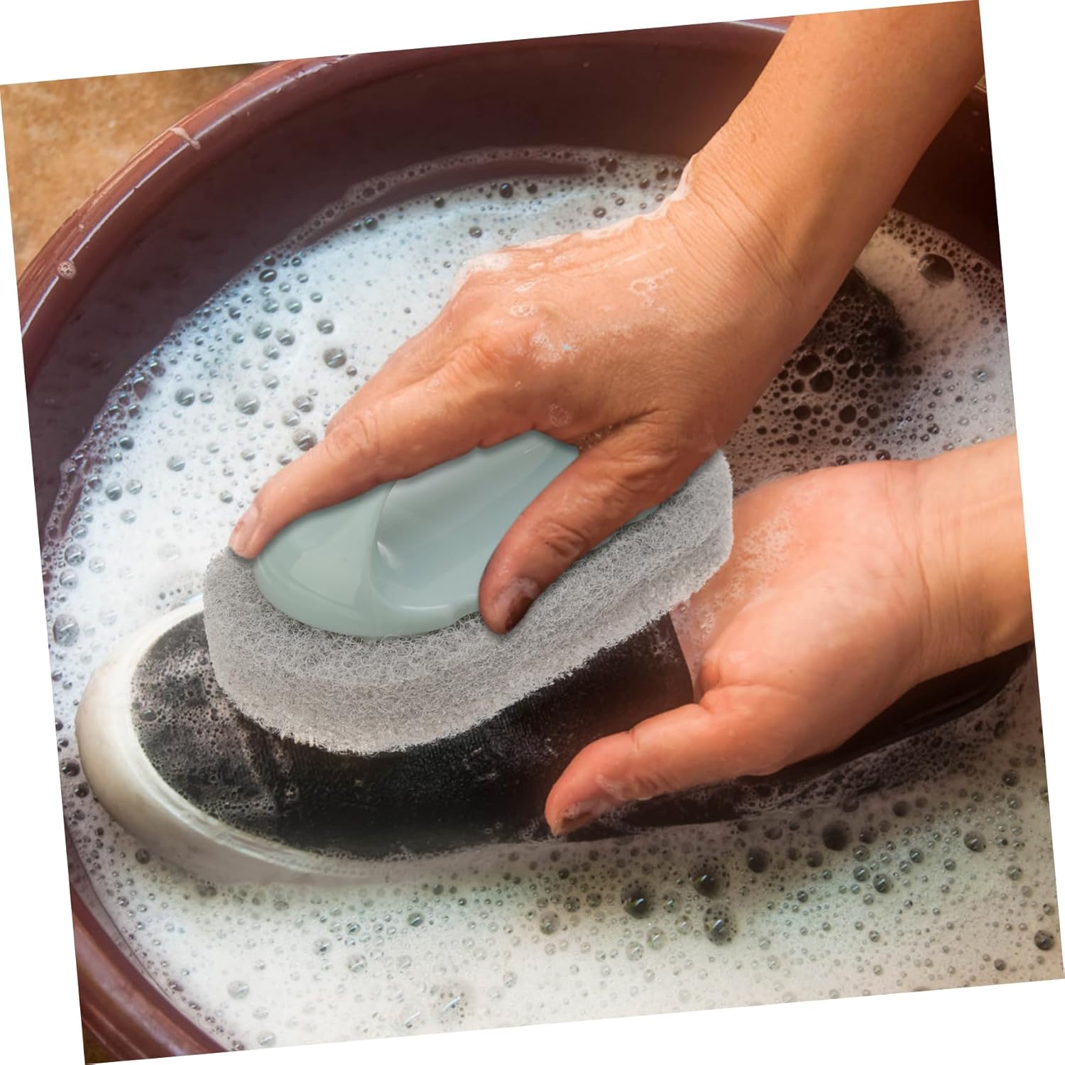 3 Pieces Kitchen Sink Cleaning Brush Sponge Scouring Brush Scrubber Brush Handle Brush Kitchen Brush Deep Cleaning Brush for Wok Scraper Tub (Como Se Muestra 14X8CM)