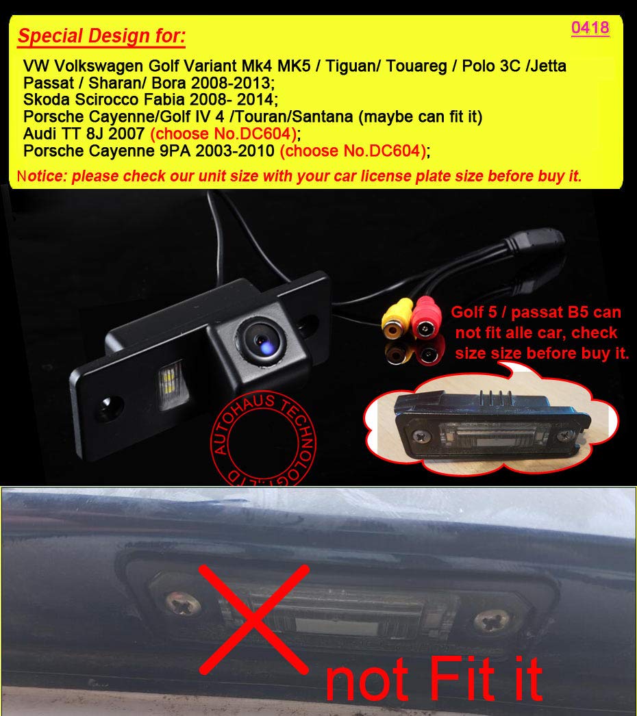 Coche Universal de Visión Trasera Cámara en luz de la matrícula CCD Chip Revertir Asistencia de Copia de Seguridad de la Cámara de Aparcamiento para VW Golf5 B5 Navi