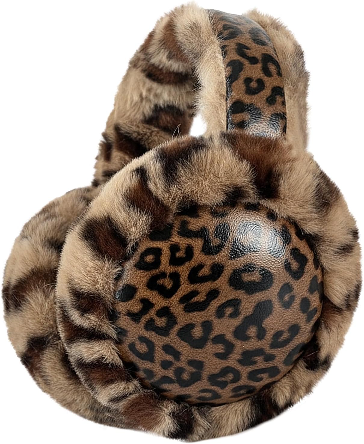 Holiberty Womens Winter Ear Muffs Leather Headband Plush Foldable Ear Cover Warmer Cold Weather Accessories Outdoor Earmuffs - Image 4