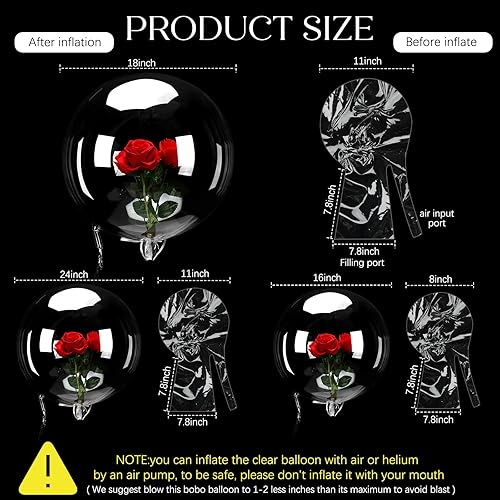 Miniatura 2 de Sosation 90 globos transparentes grandes para rellenar globos Bobo preestirados, globos transparentes rellenables, globos de boca ancha, globos de