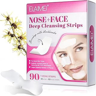 Nose Strips, 90 Pcs T Zone Nose Pore Strips for Blackheads, Nose Blackhead Remover Strips T-Zone, Blackhead Removal Deep Cleansing Nose Pore Strips for Women Men