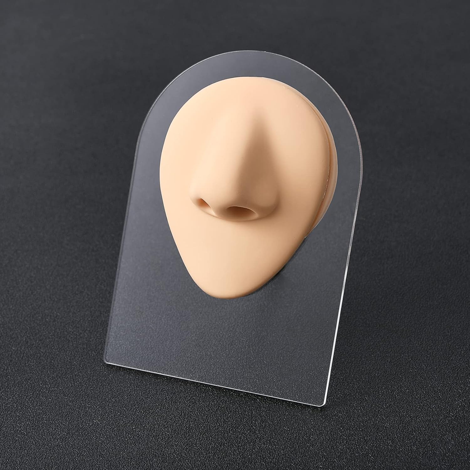 JIESIBAO Silicone Nose Body Model for Piercing Display,Soft Body Part Displays for Jewelry Display,Piercing Practice,Body Part Acupuncture,Human Silicone Teaching Tool with Acrylic Stand