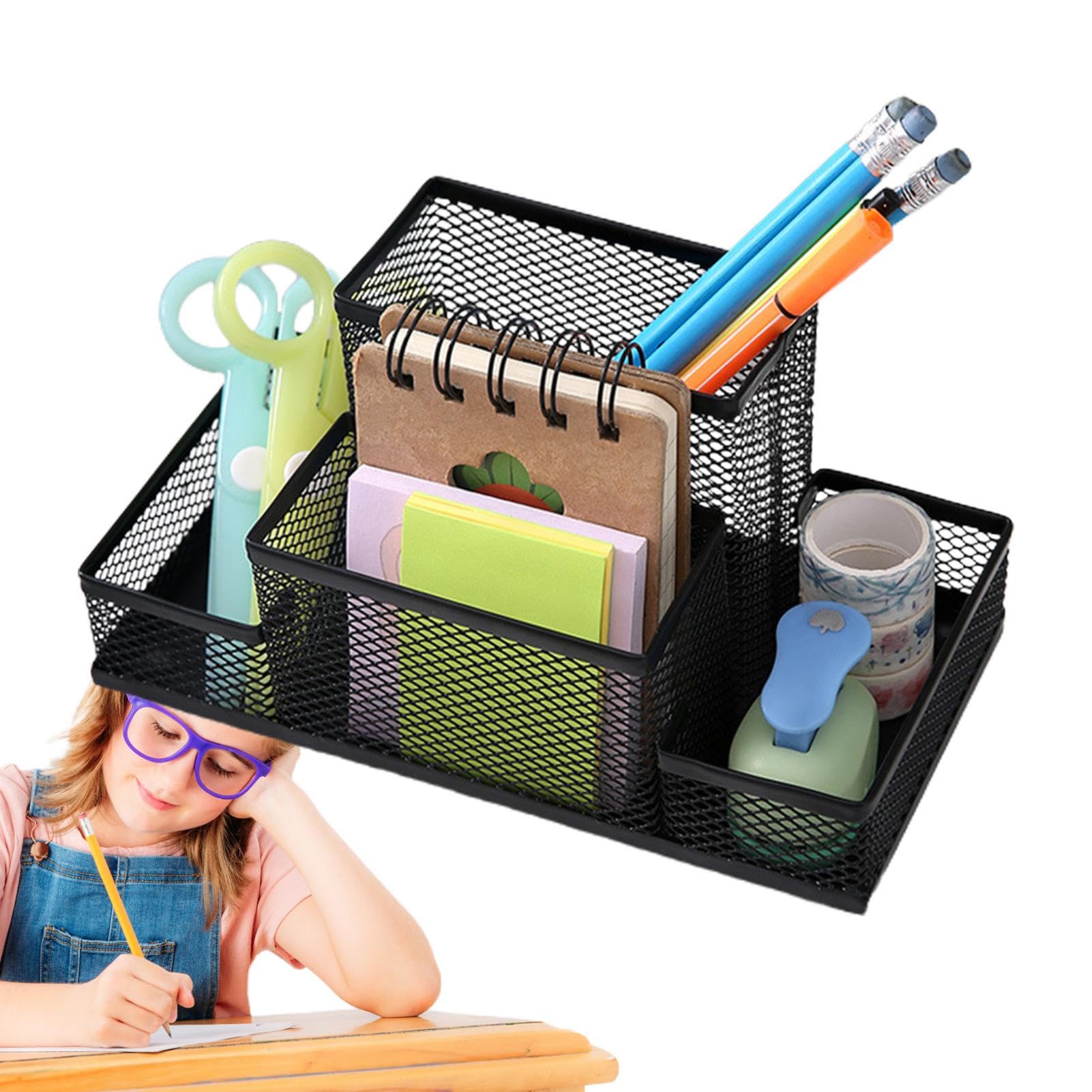 Portalettere Da Tavolo In Legno Stile Vintage - Organizer Per Documenti, Riviste, Penne, Ideale Per Ufficio E Casa, Colore Marrone