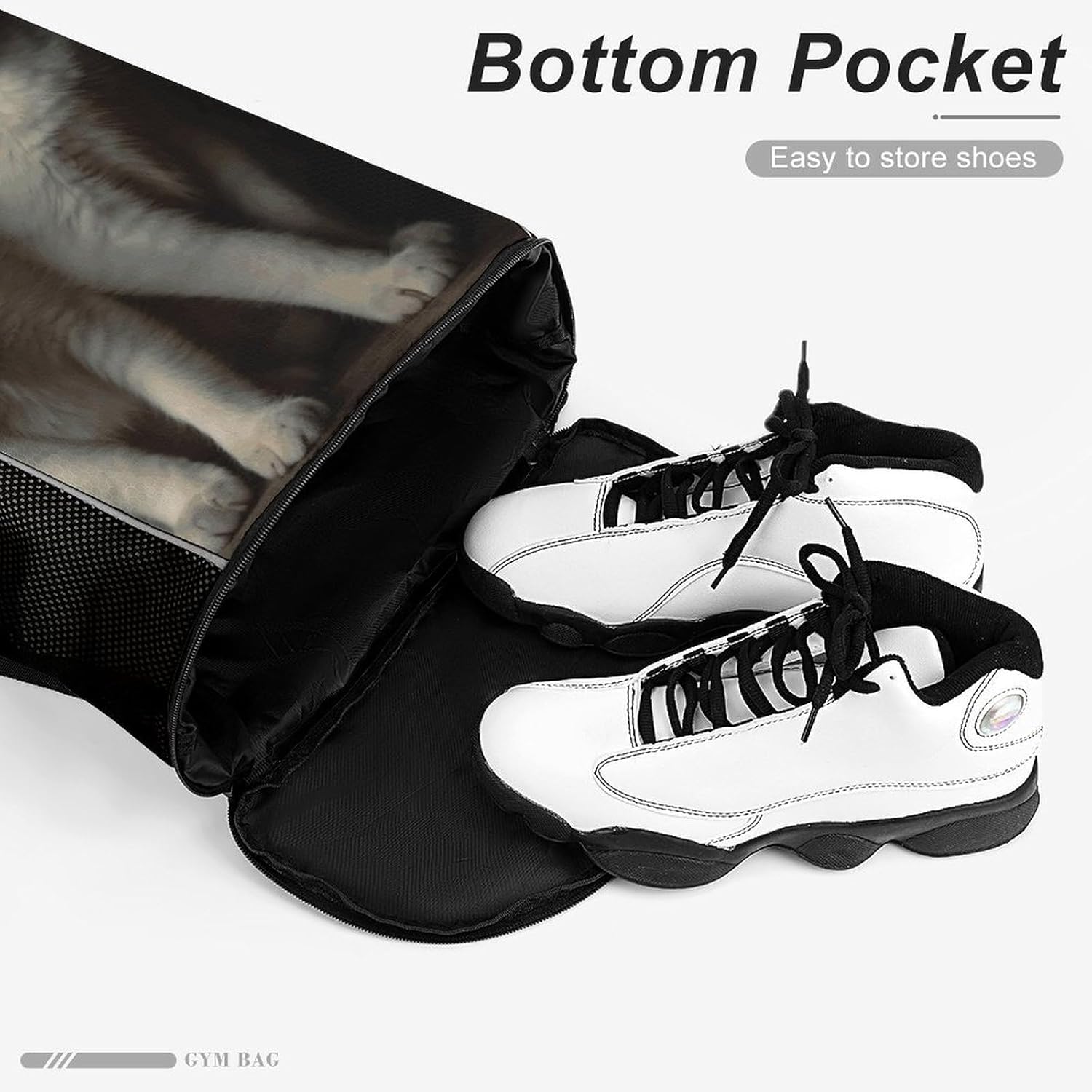 Sports Drawstring Backpack Two Cats on The Table Lightweight Backpack Dry And Wet Separation Large Capacity