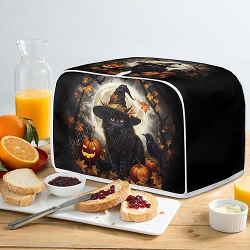 Vista 161 de UNICEU Funda acolchada para tostadora con patrón de café, se adapta a la mayoría de tostadoras estándar de 4 rebanadas patrón de café,Hojas de otoño