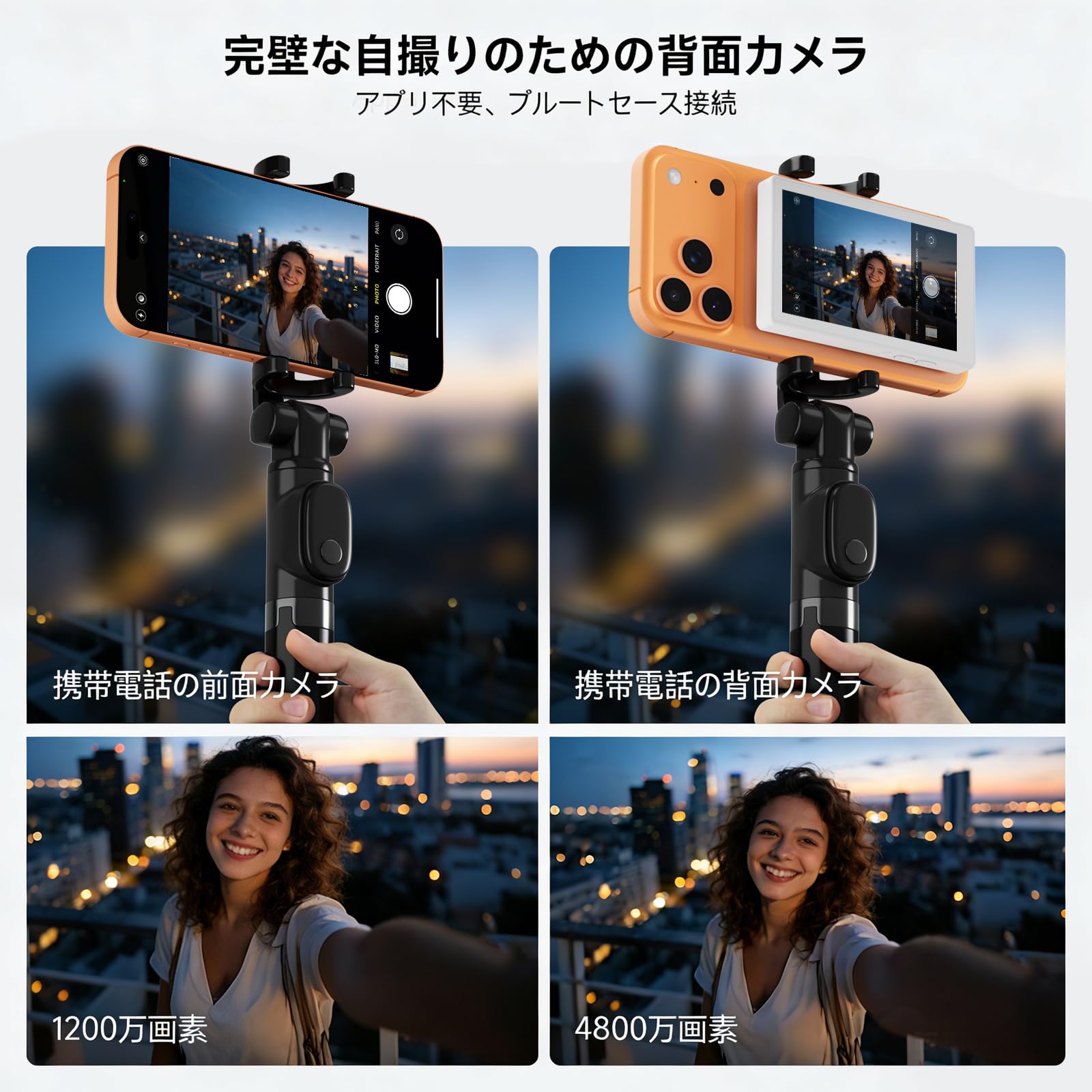 Amazon.co.jp: JEVDES タッチ操作 自撮りモニター iphone モニター