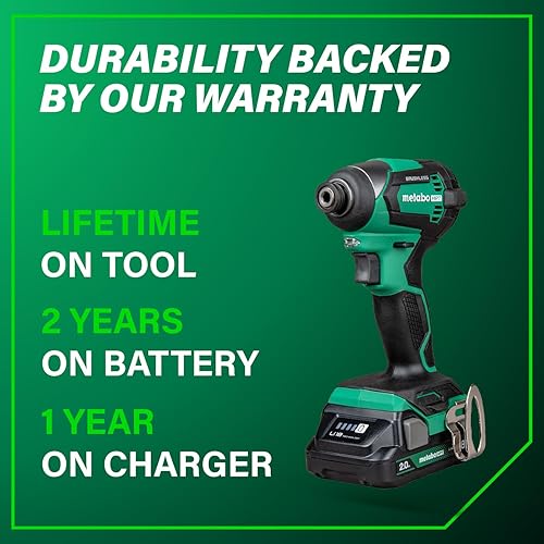 Miniatura 12 de Metabo HPT Kit de destornillador de impacto sin escobillas inalámbrico multivoltios de 18 V, juego de destornilladores de impacto compacto y ligero