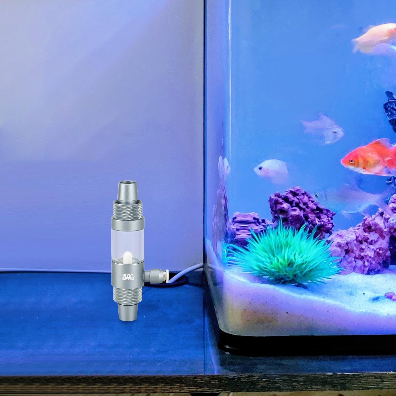 Diffuseur de CO2 en Acrylique avec Compteur de Bulles et Clapets Anti-Retour, Régulateur Multifonctionnel, Compteur de Bulles de CO2 pour Aquarium, Wy500116