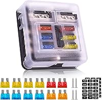 TIGWIN 12V 6-Way Fuse Box with LED Blown Fuse Indicators, Waterproof ATO/ATC Block for Car Boat Marine Truck RV (24V Max)