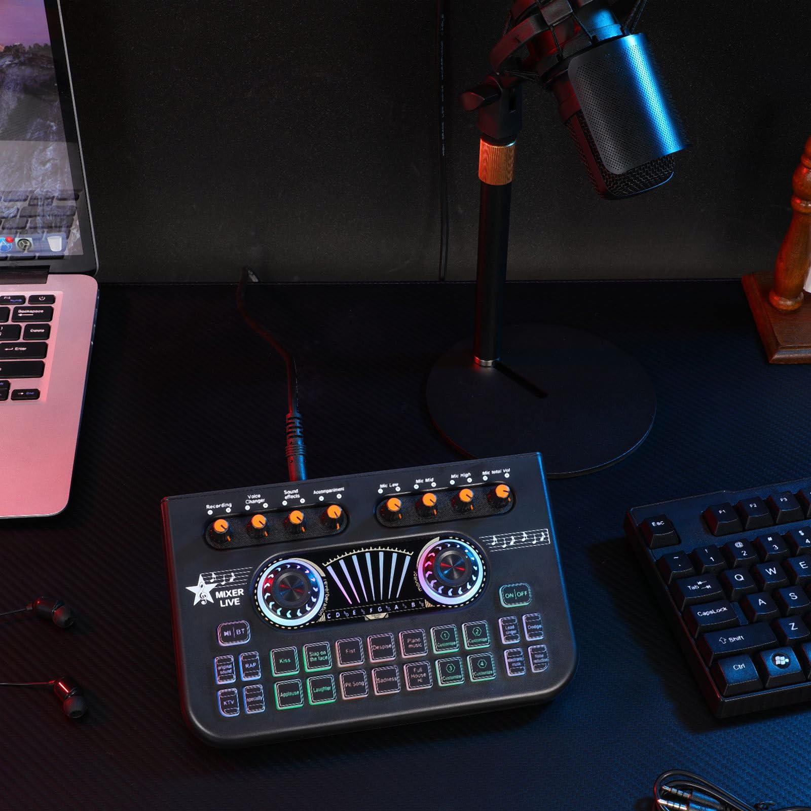 Beaupretty Soundboard Mikrofonset X3 bm700 X3 Audiomixer mit Mischtechnologie und Niedriger Latenz Metall und Kunststoff Schwarz für Aufnahme und Podcast Setups