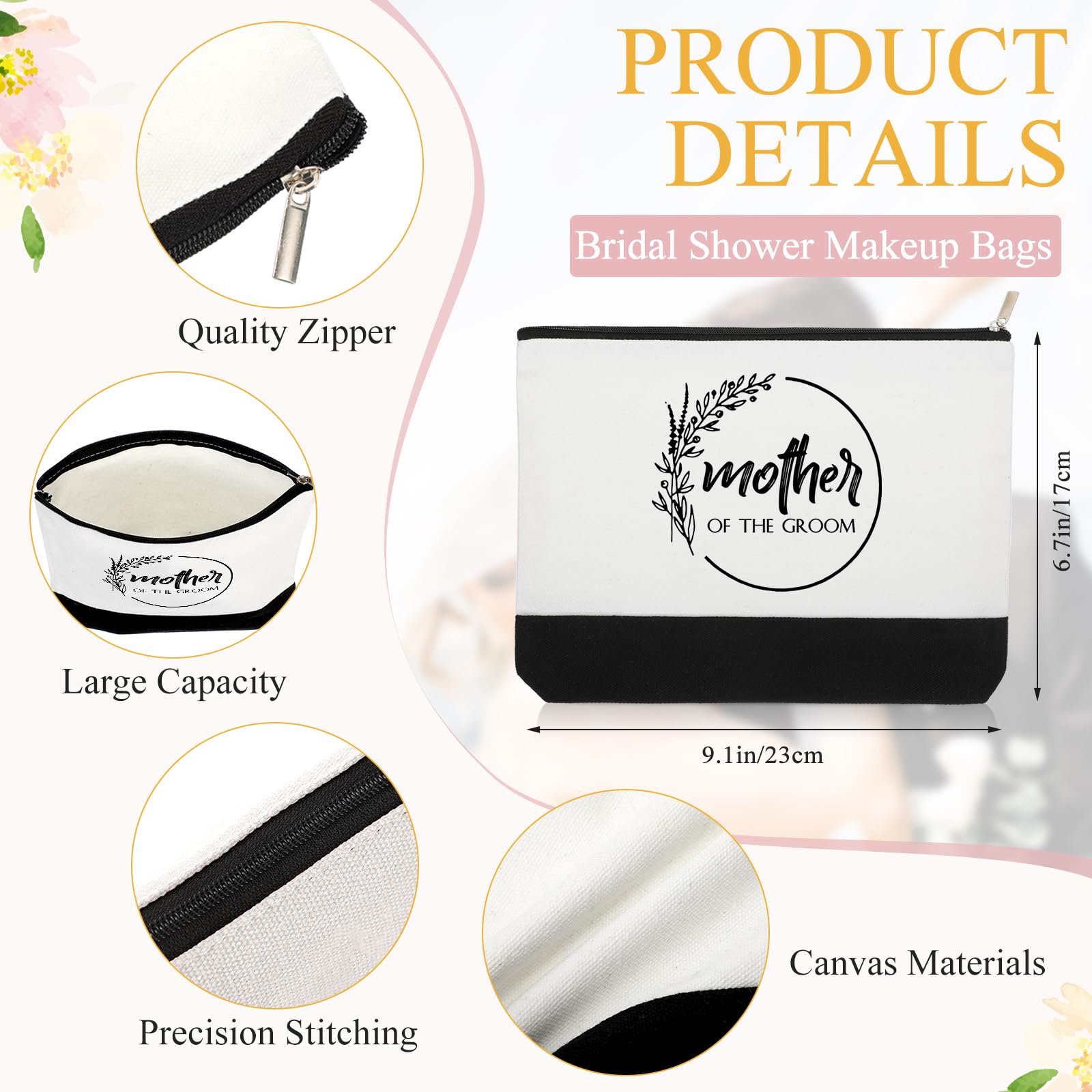 Sanwuta 20 Stück Braut Vorschlag Geschenk Brautjungfer Tote Taschen Brautjungfer Make-up Geschenktüten Hochzeit Leinwand Tragetasche mit Reißverschluss Brautjungfer Taschen für Hochzeit Brautdusche