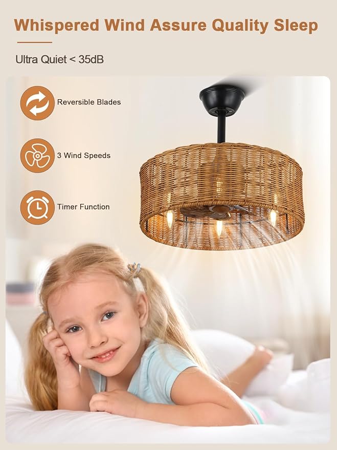 Ventilador de Techo 18 Pulgadas Con Luz y Control Remoto miniatura 6