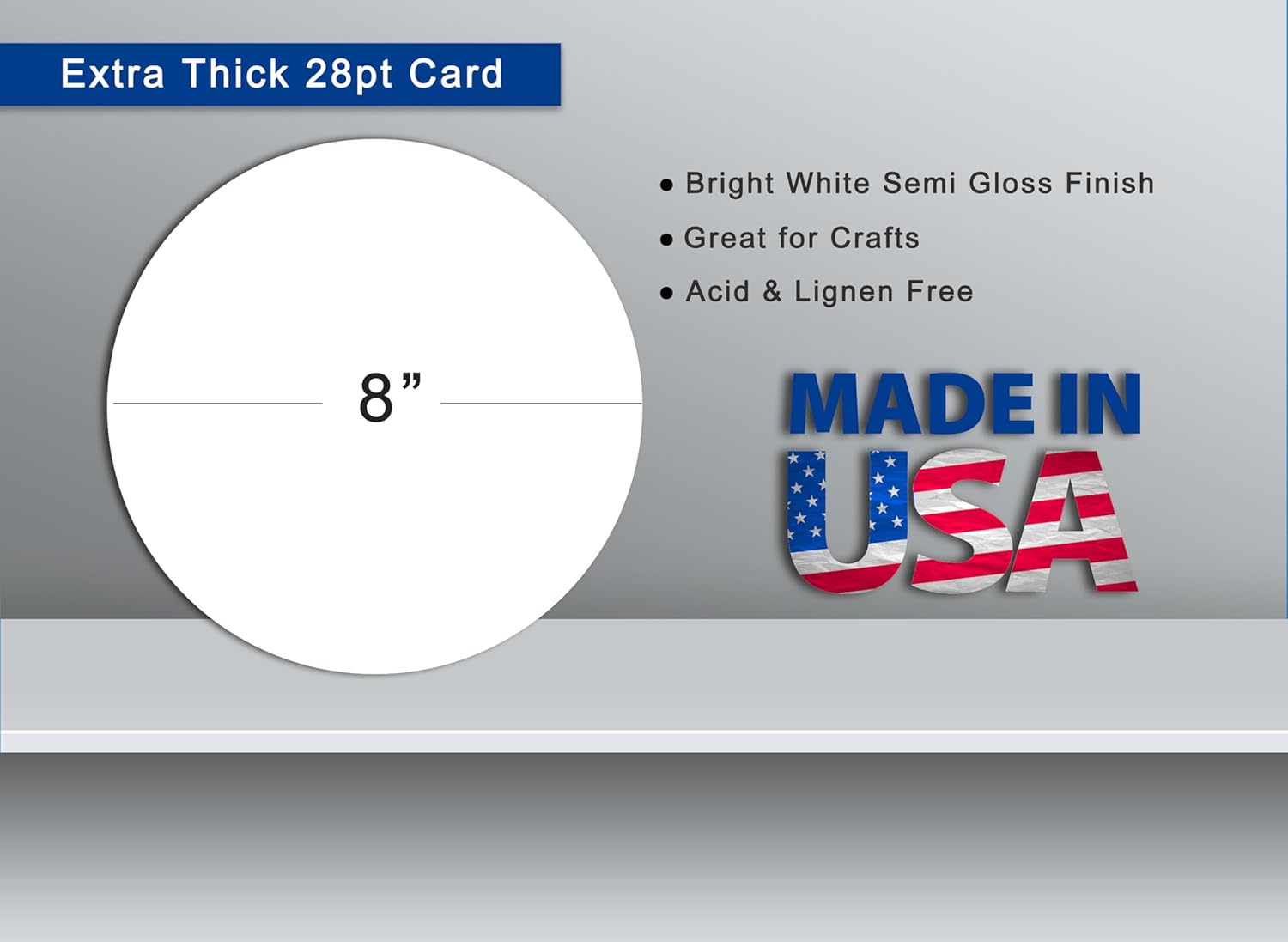 100 Pieces Solid Core White Chipboard Circles - Extra Thick 28pt White Circle Cardstock - Heavyweight Circle Cutouts For Scrapbooking, Crafts & Product Backing (8" Round)