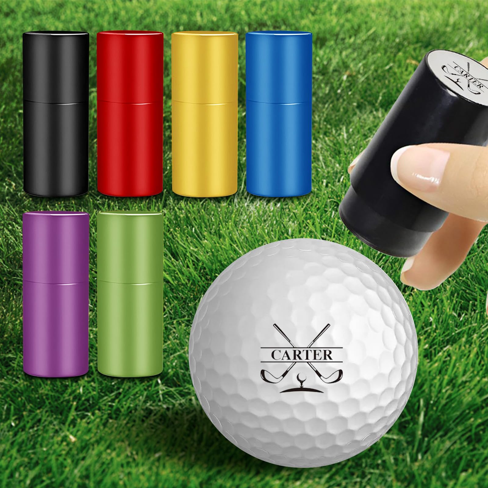 Sello de Pelota de Golf Personalizado con Nombre, Iniciales o Logo - Tinta Impermeable Recargable - Accesorio Regalo para Golfistas