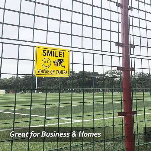 Miniatura 8 de Sheenwang Paquete de 2 letreros de videovigilancia para exteriores, impresión UV de 0.040 mil, aluminio libre de óxido de 10 x 7 pulgadas, letrero