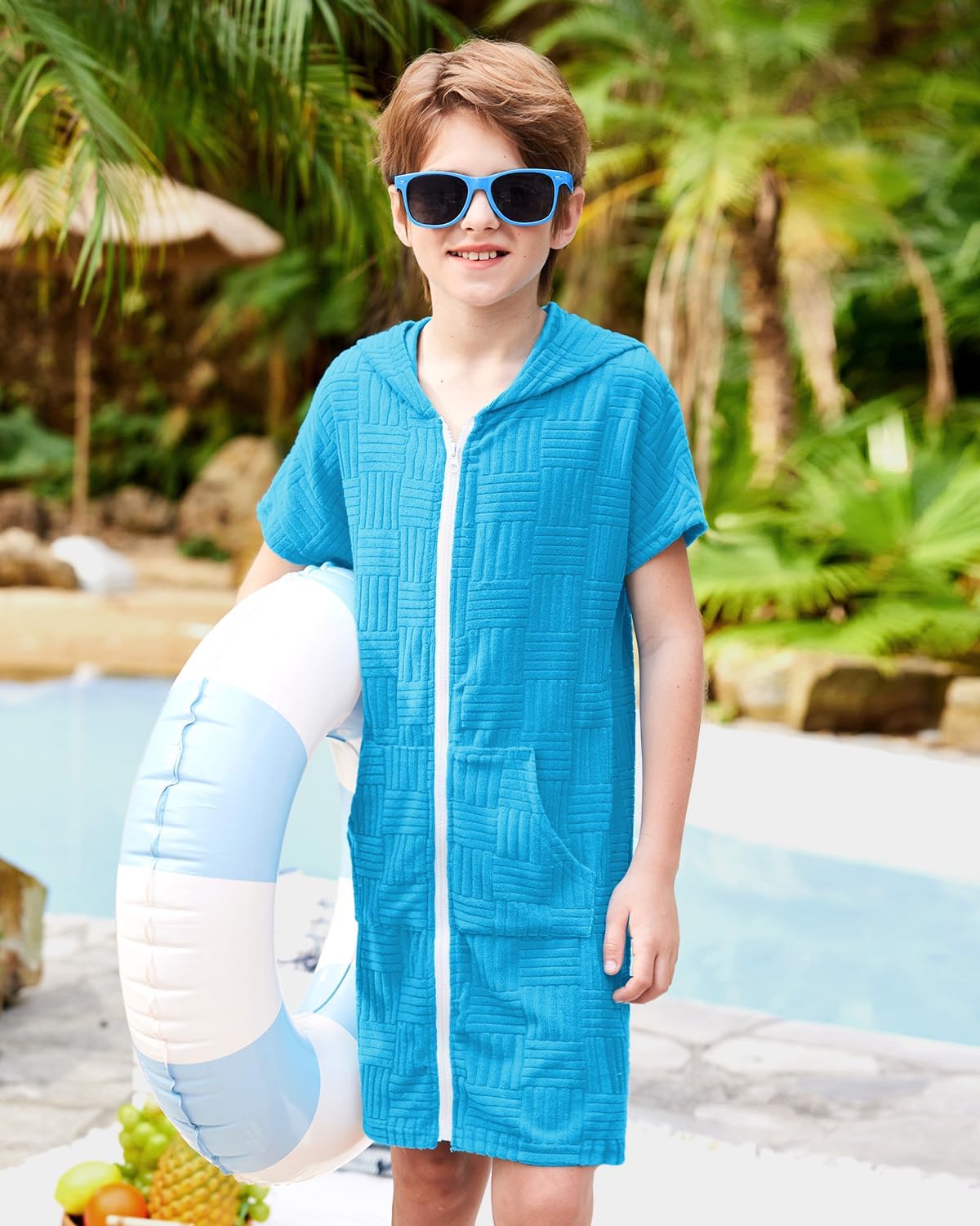 BesserBay Boys Girls Swim Cover Up Terry Cloth Swimwear image 2