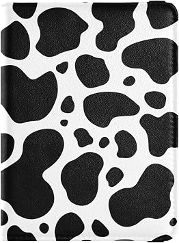 Passport Holder Cow Print Passport Cover for Women Men,Travel Document Organizer Holder Accessories Boy Girl t personalized Passport Wallet