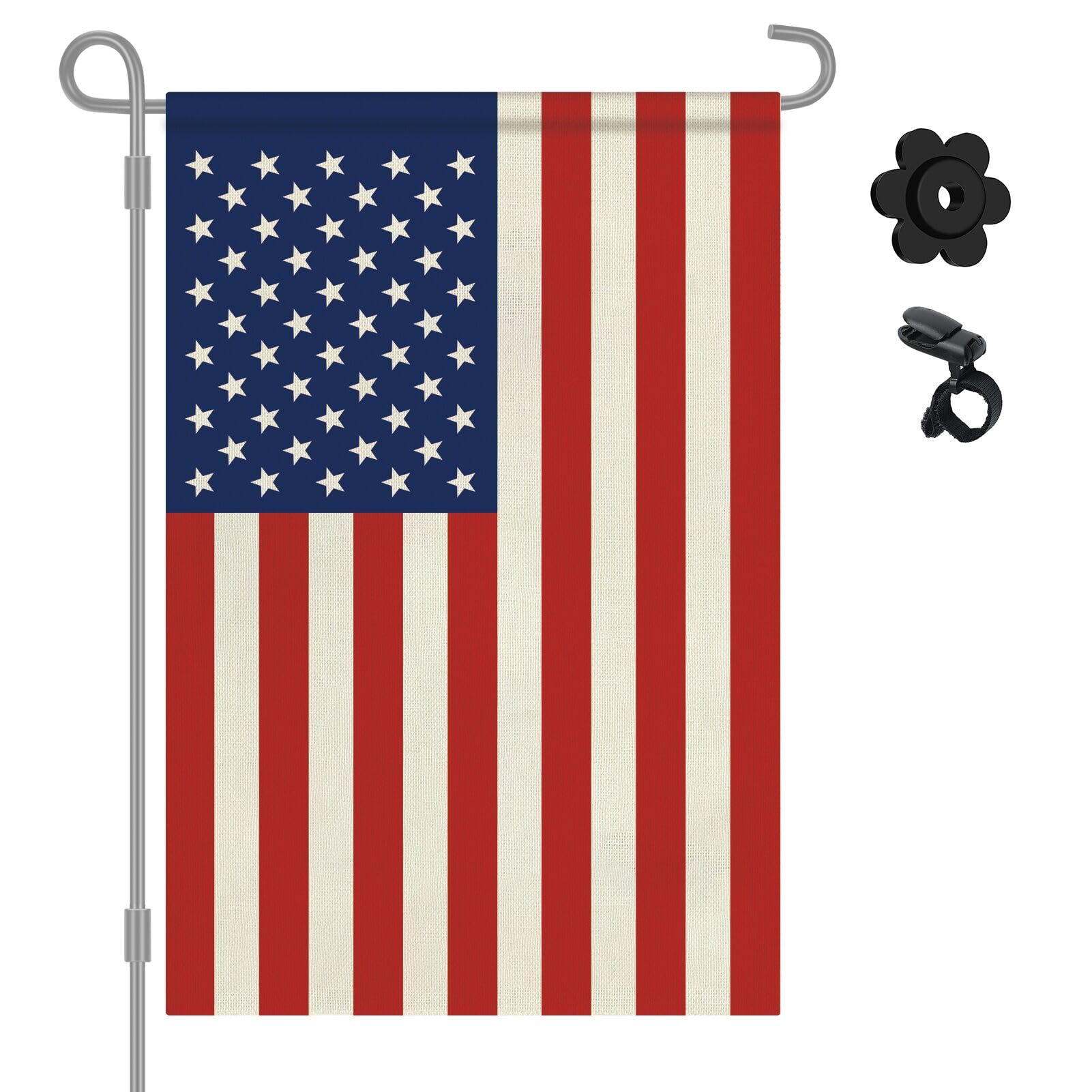 HOOSUN 12" x 18" American Flag Garden Flag,4th of July Decorations,Small American Flags Patriotic Fourth of July Decorations,Double Sided Patriotic USA Yard Flag Memorial Day Decor for Garden,Yard