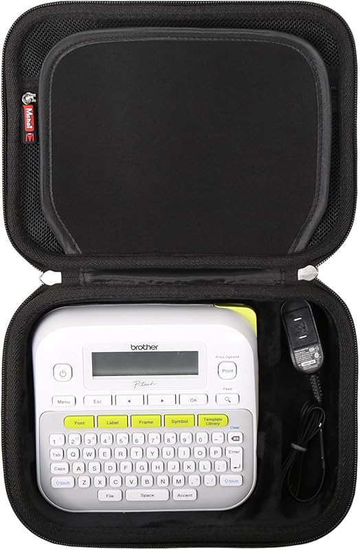 Mchoi Hard Case Compatible with Brother P-Touch PTD220 D210 Label Maker, Organizer Holders with Mesh Pocket Fits for Label Tapes, AC Adapter, Charging Cables, Case Only, Black