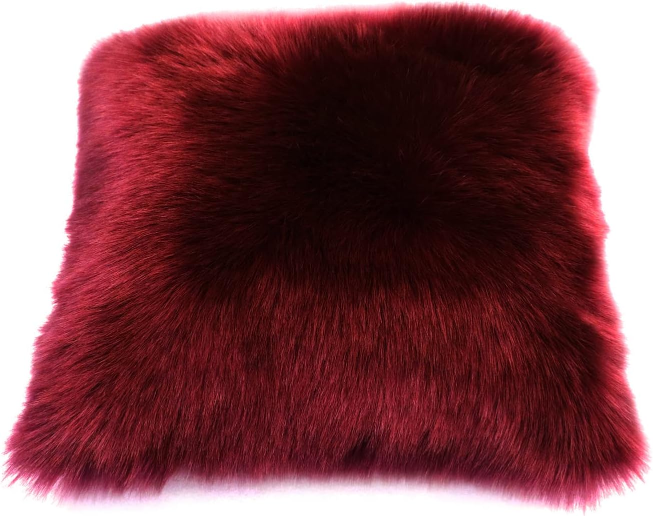 Faux Fake Fur Long Pile Luxury Shaggy Square Patches/Craft, Sewing, Cosplay, Costume, Decorations/Sold by Piece (Burgundy, 10" X 10") image 3