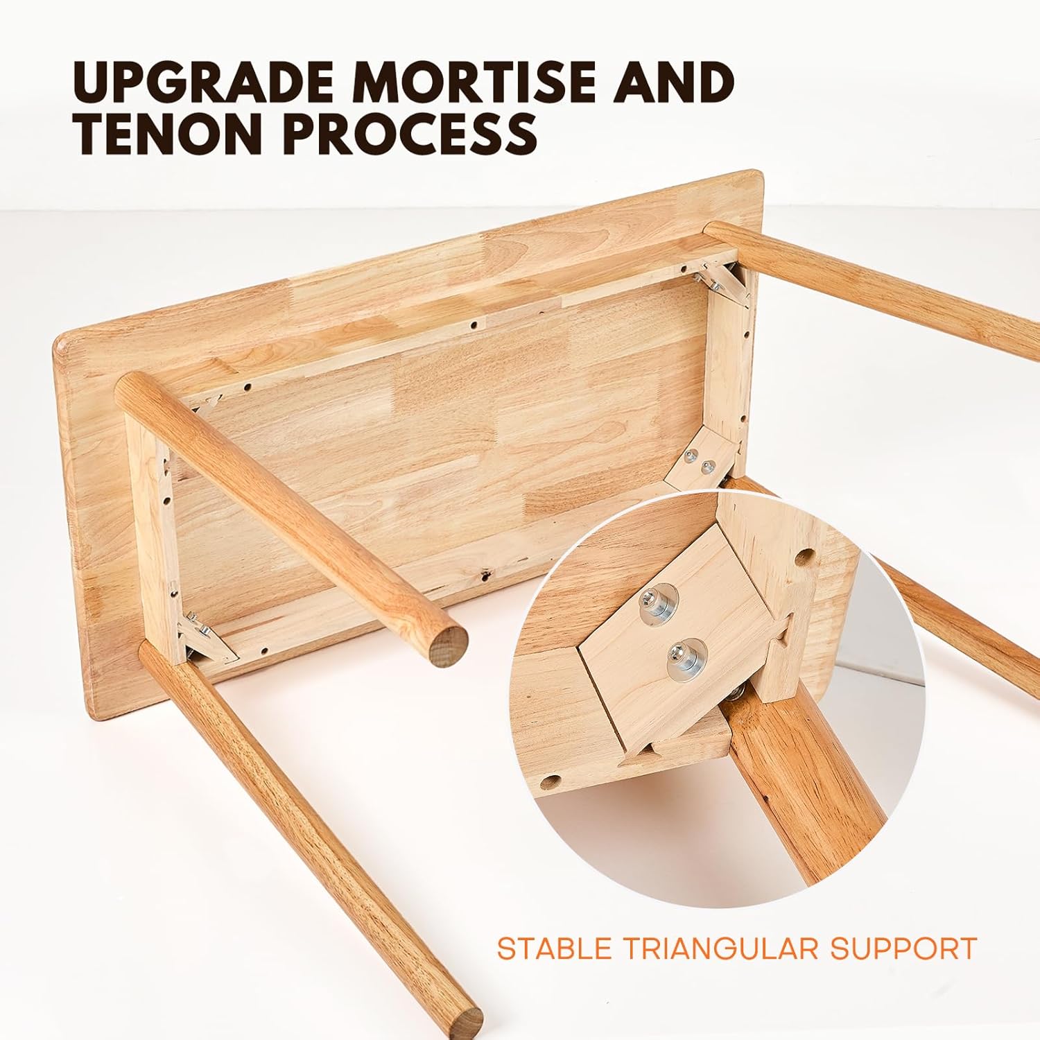 47.2" Dining Table for 4 People, Wood Kitchen Table, Rectangular Dining Room Table, Farmhouse Small Kitchen Table, for Dining Room, Kitchen & Study Room (Chairs not Included)