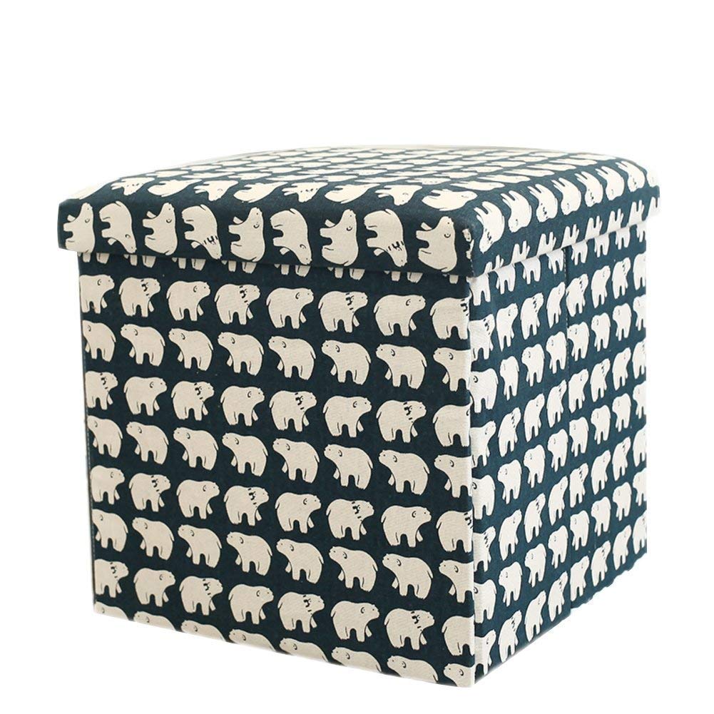 Tabouret repose-pieds en tissu de lin avec finitions soignées 38cm